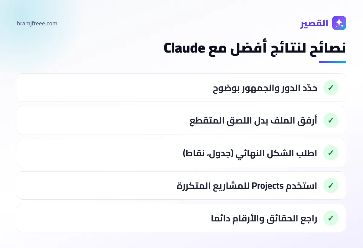 نصائح استخدام Claude بالعربي للحصول على نتائج أفضل
