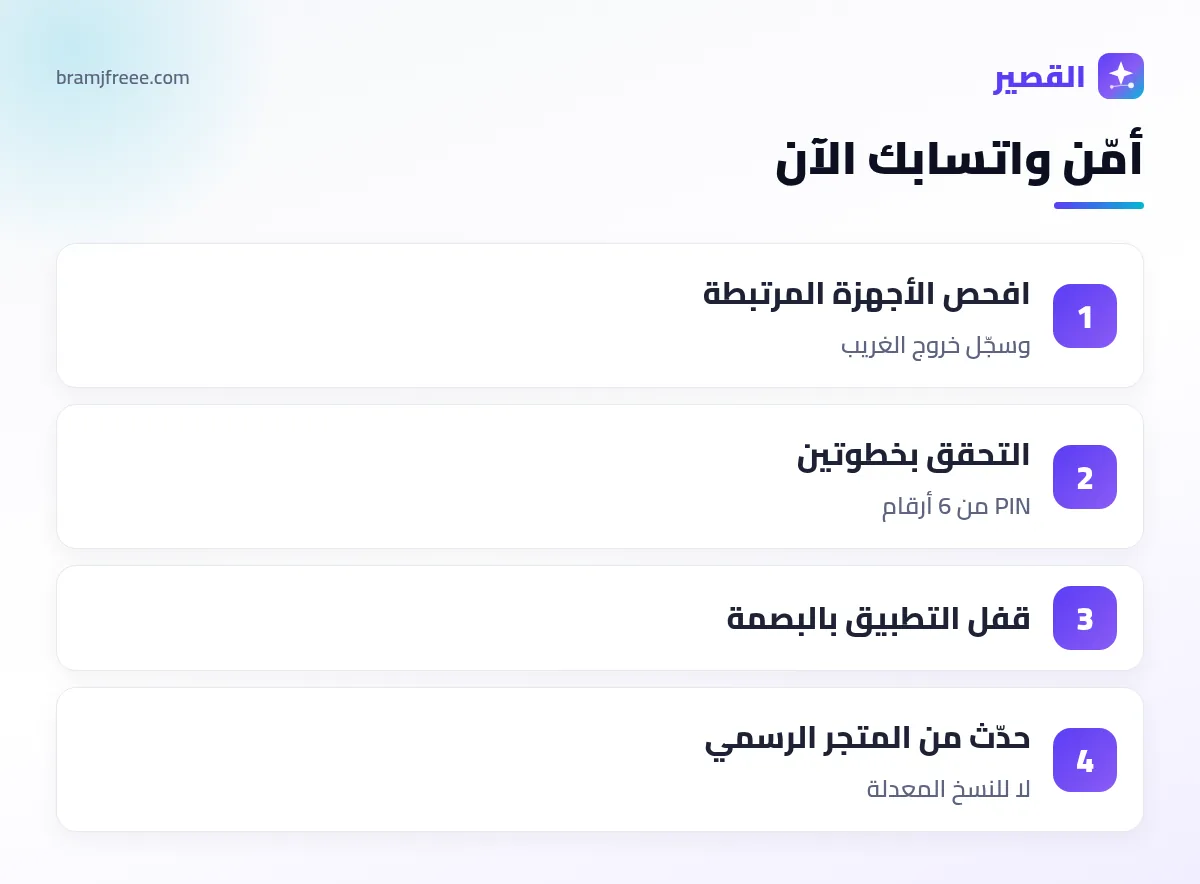 خطوات تأمين حساب واتساب من الاختراق
